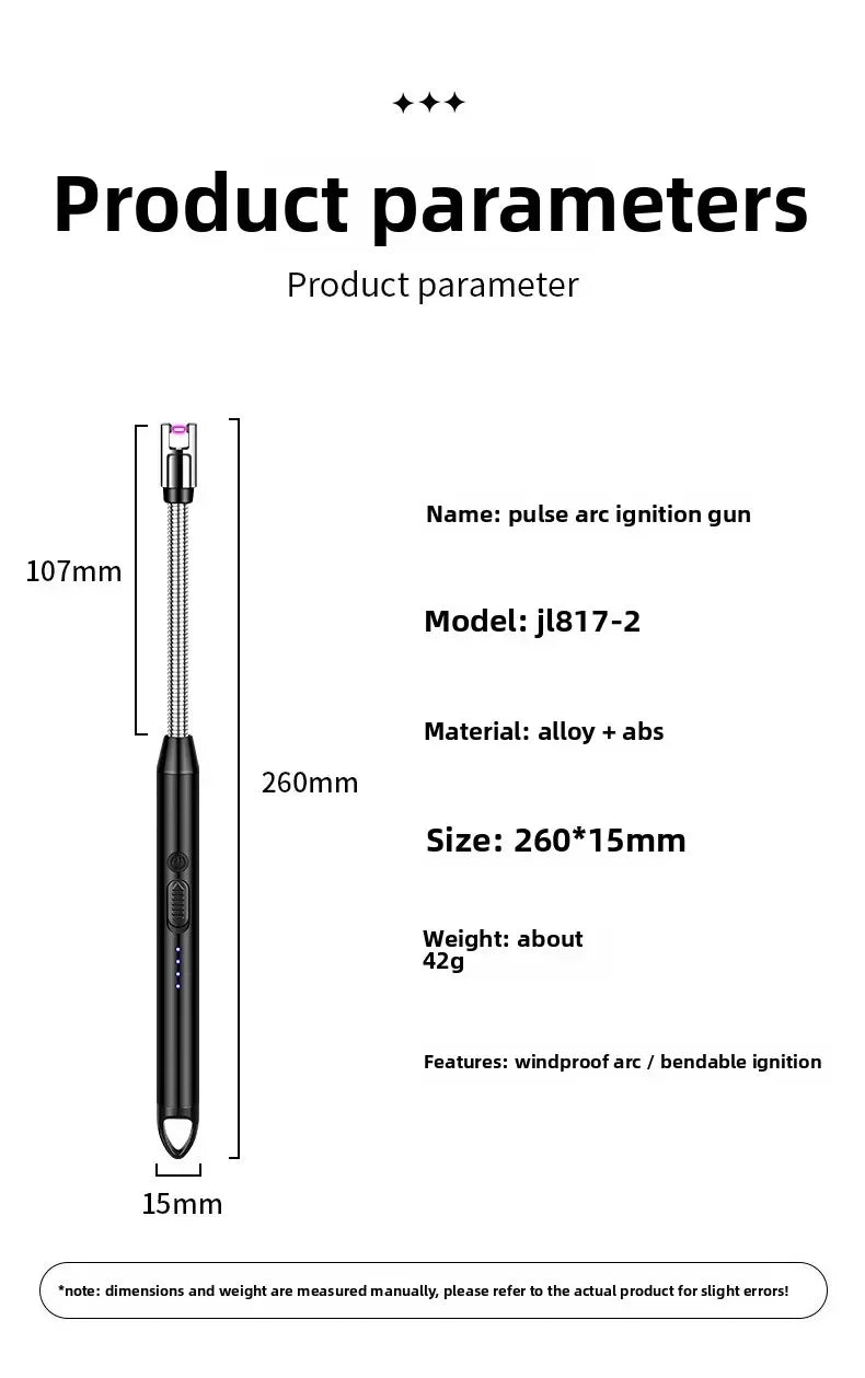 USB Rechargeable Electric Arc Lighter  Windproof, Safe & Flexible for Kitchen & Outdoor Use
