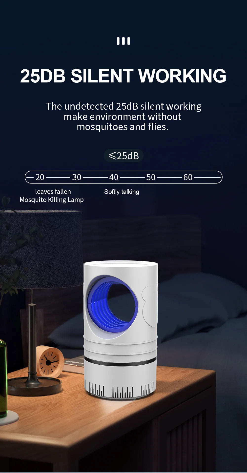Electronic LED Mosquito Killer Lamp with USB – Safe, Chemical-Free Insect Trap for Home, Office, Garden & Bedroom  High-Voltage Electric Bug Zapper