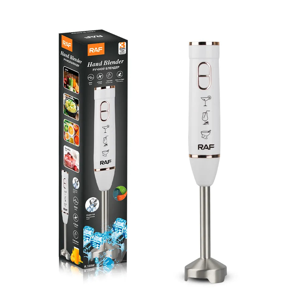 RAF 800W 4-Blade Hand Blender  Powerful, Fast Start, Easy Clean, Perfect for Smoothies