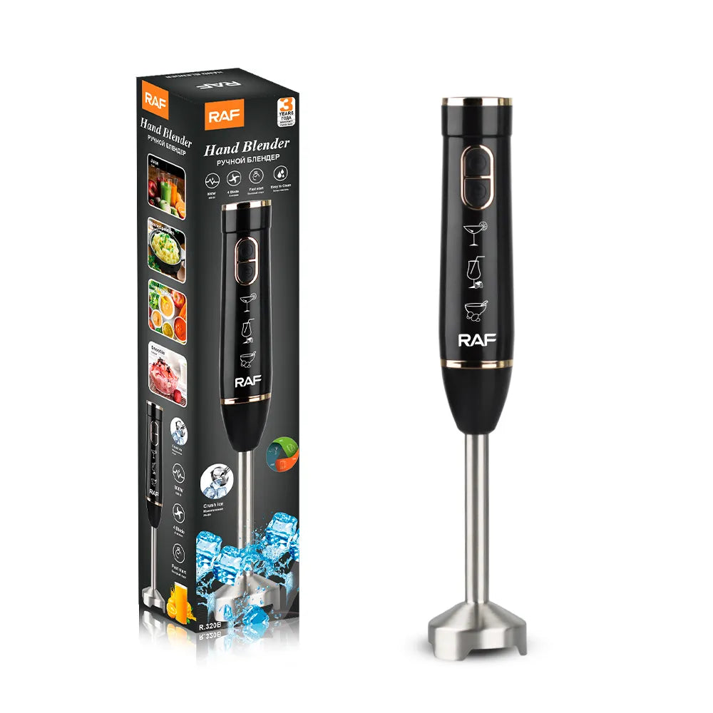 RAF 800W 4-Blade Hand Blender  Powerful, Fast Start, Easy Clean, Perfect for Smoothies