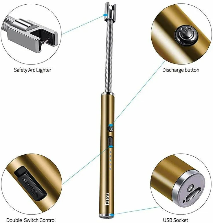 USB Rechargeable Electric Arc Lighter  Windproof, Safe & Flexible for Kitchen & Outdoor Use