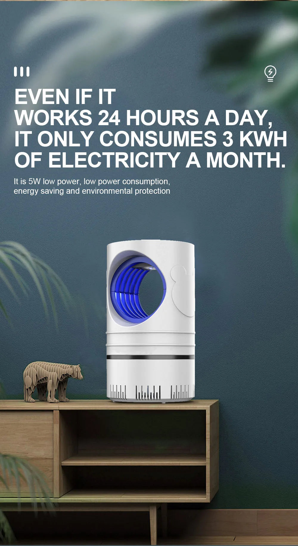 Electronic LED Mosquito Killer Lamp with USB – Safe, Chemical-Free Insect Trap for Home, Office, Garden & Bedroom  High-Voltage Electric Bug Zapper