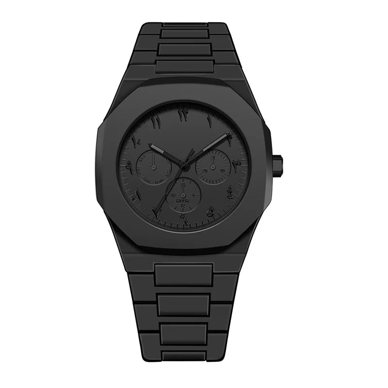 Arabic Aura Watch  All Black Edition  Lightweight, Bold & Stylish Timepiece