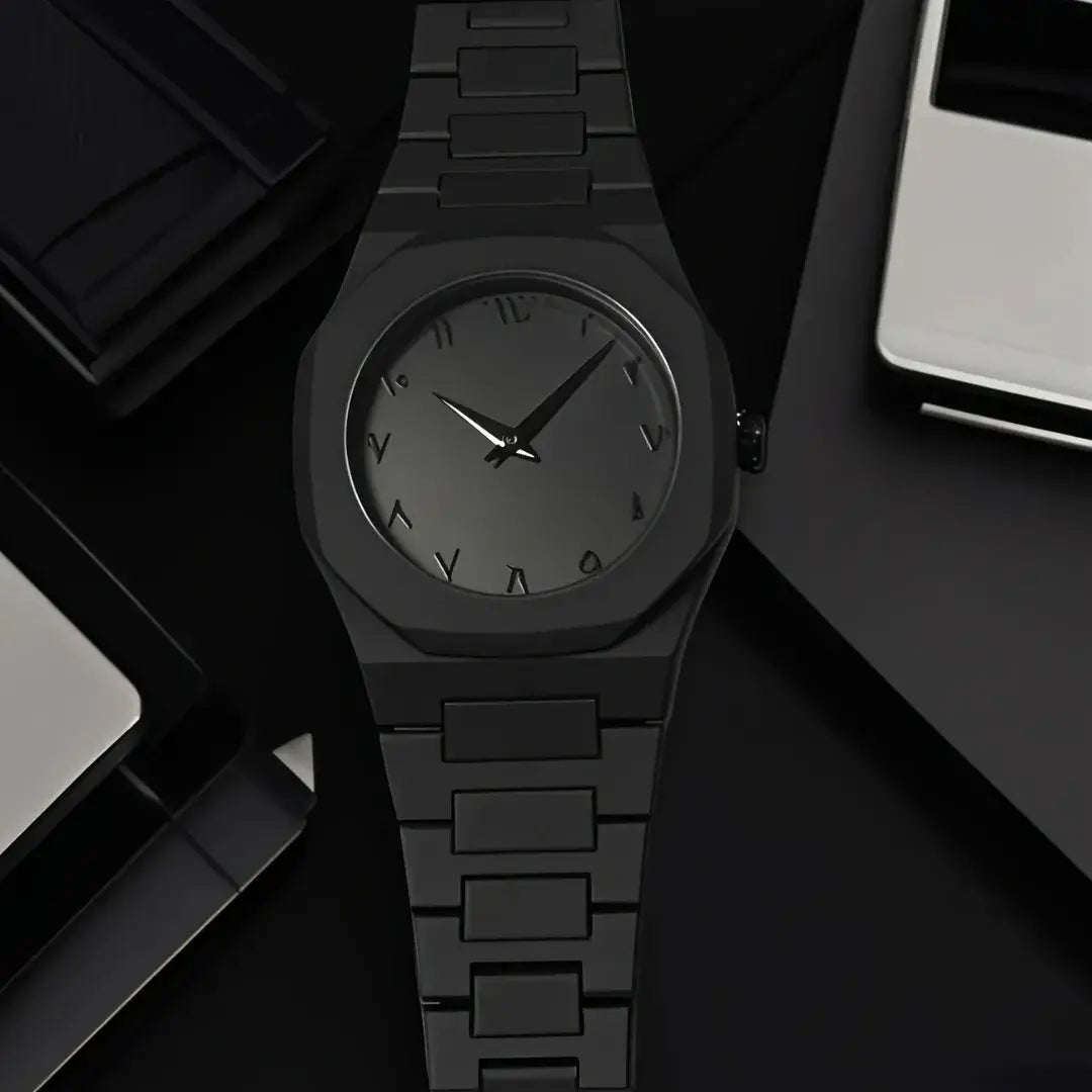 Arabic Aura Watch  All Black Edition  Lightweight, Bold & Stylish Timepiece