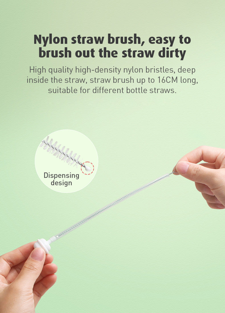 Baby Bottle Brush Nipple Feeder Cleaner – 3-in-1 Combo, Soft Bristles & Sponge
