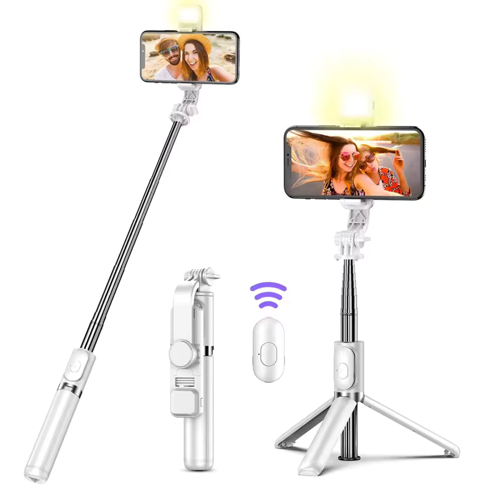 Bluetooth Selfie Stick with Tripod & Wireless Remote  Perfect for Solo & Group Shots