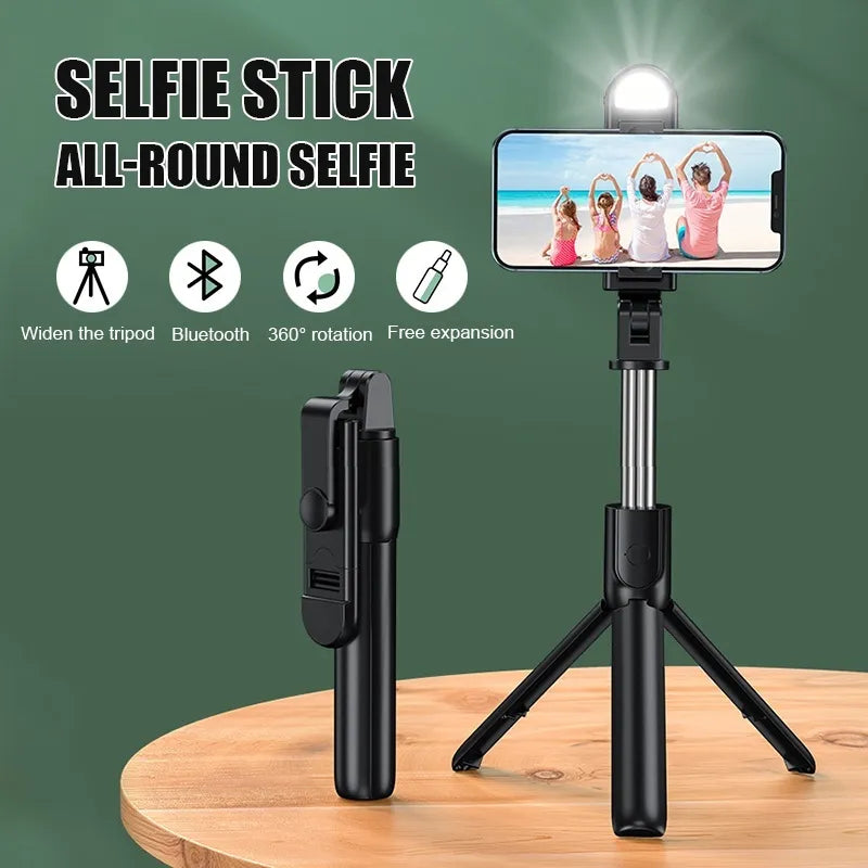 Bluetooth Selfie Stick with Tripod & Wireless Remote  Perfect for Solo & Group Shots