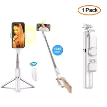 Bluetooth Selfie Stick with Tripod & Wireless Remote  Perfect for Solo & Group Shots