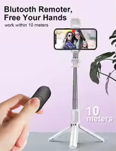 Bluetooth Selfie Stick with Tripod & Wireless Remote  Perfect for Solo & Group Shots
