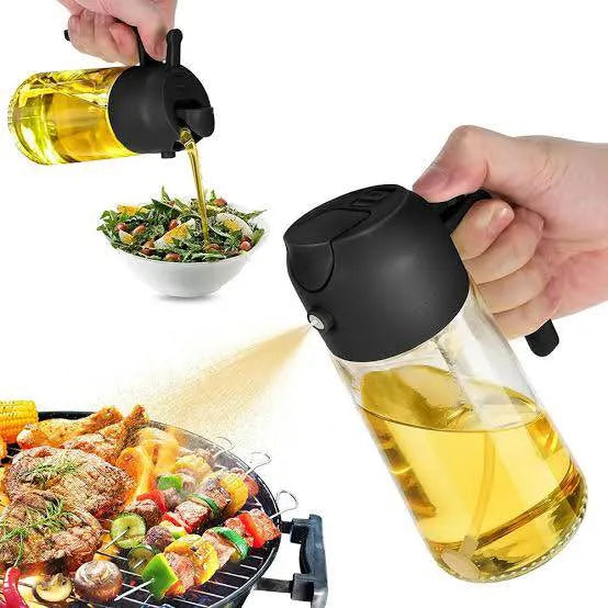 2-in-1 Oil Sprayer and Olive Oil Dispenser  Lightproof Cooking Spray Bottle for Salads, Baking, and Barbecue Tools