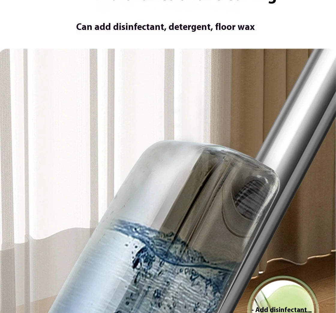 360° Rotating Water Spray Mop with Refillable Bottle and Washable Microfiber Pads for All Floor Types