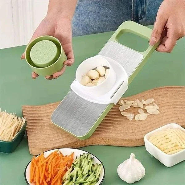 5-in-1 Stainless Steel Vegetable Cutter & Slicer with Storage Box – Multipurpose Kitchen Tool