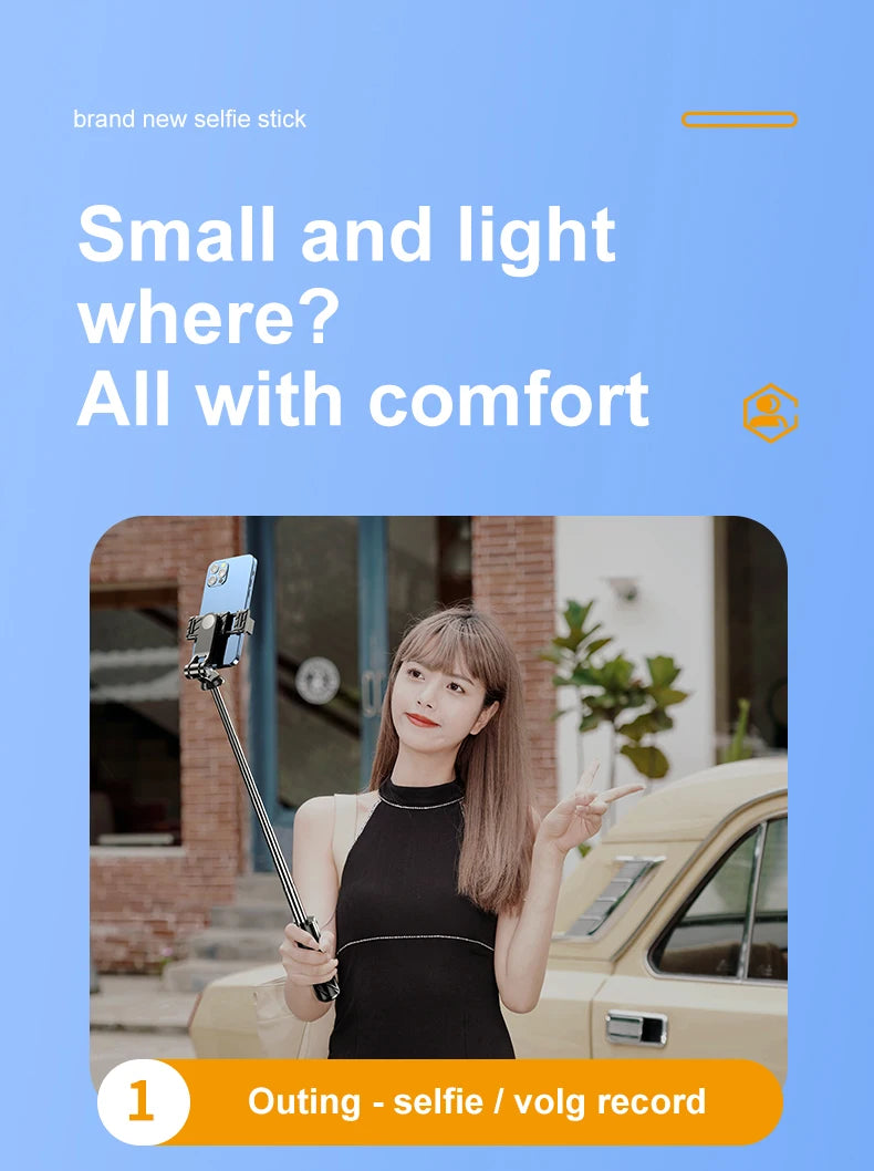 Bluetooth Selfie Stick with Tripod & Wireless Remote  Perfect for Solo & Group Shots