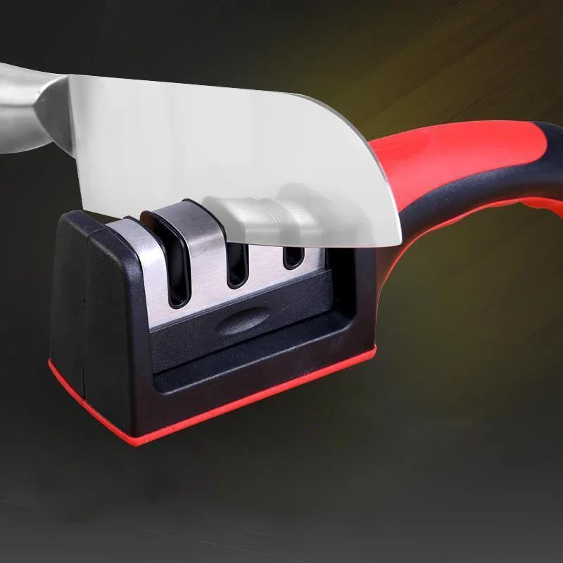 Kitchenly 3-in-1 Professional Knife Sharpener  4-Stage Stainless Steel Sharpening Tool with Soft Handle for All Knives
