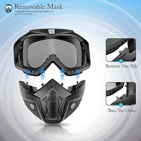 High Quality Bike Face Helmet Mask & Goggles  Ultimate Protection & Comfort