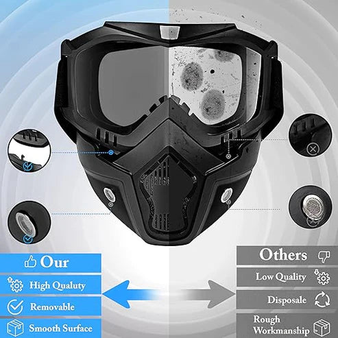 High Quality Bike Face Helmet Mask & Goggles  Ultimate Protection & Comfort