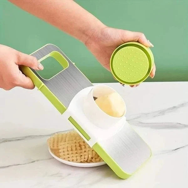 5-in-1 Stainless Steel Vegetable Cutter & Slicer with Storage Box – Multipurpose Kitchen Tool