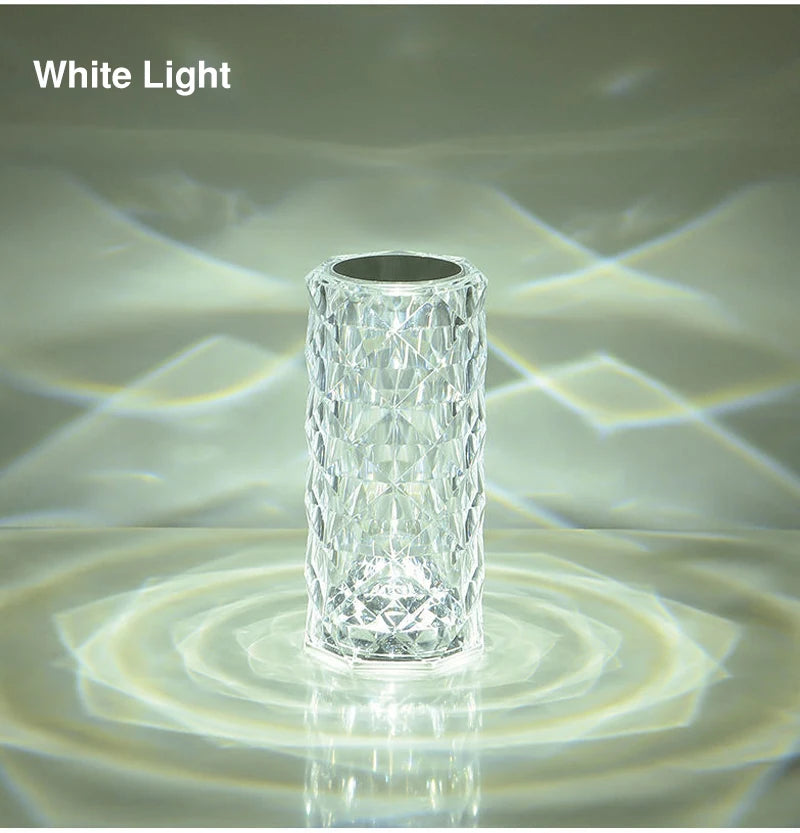 16 Colors Rose Touch Crystal Desk Lamp