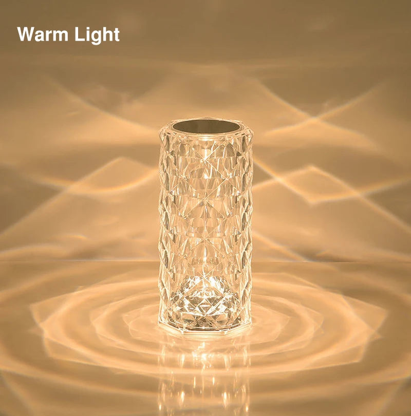 16 Colors Rose Touch Crystal Desk Lamp