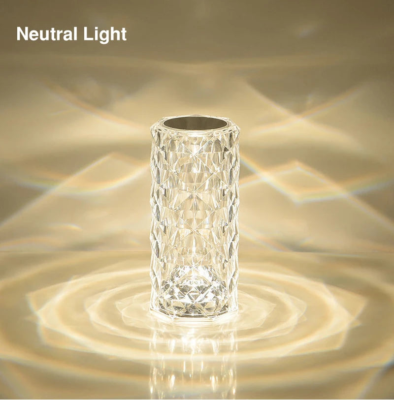 16 Colors Rose Touch Crystal Desk Lamp