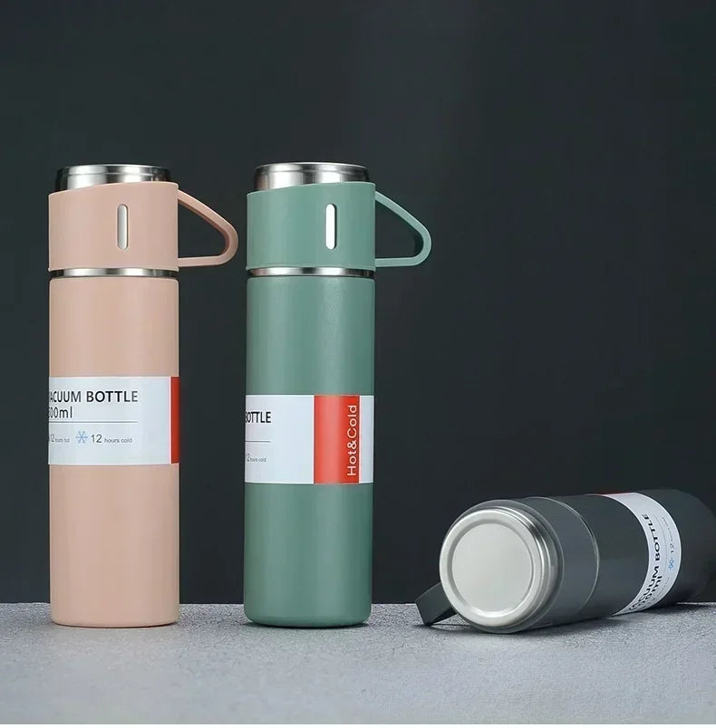 Stainless Steel Vacuum Flask 500ml  Hot & Cold Insulated Bottle for Travel, Office, Gym & Outdoor Use