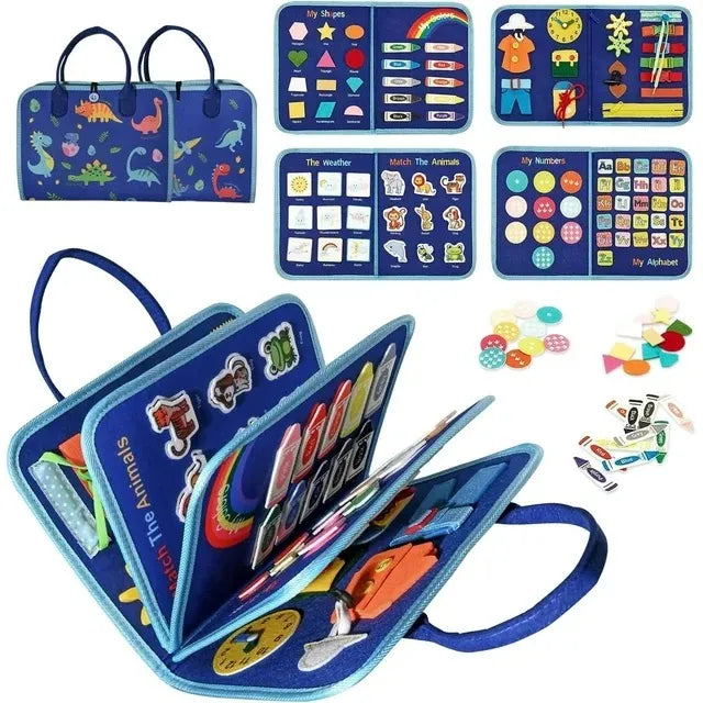Busy Board Montessori Learning Toy  Early Educational Preschool Activity Board for Toddlers, Travel Toys for Boys & Girls
