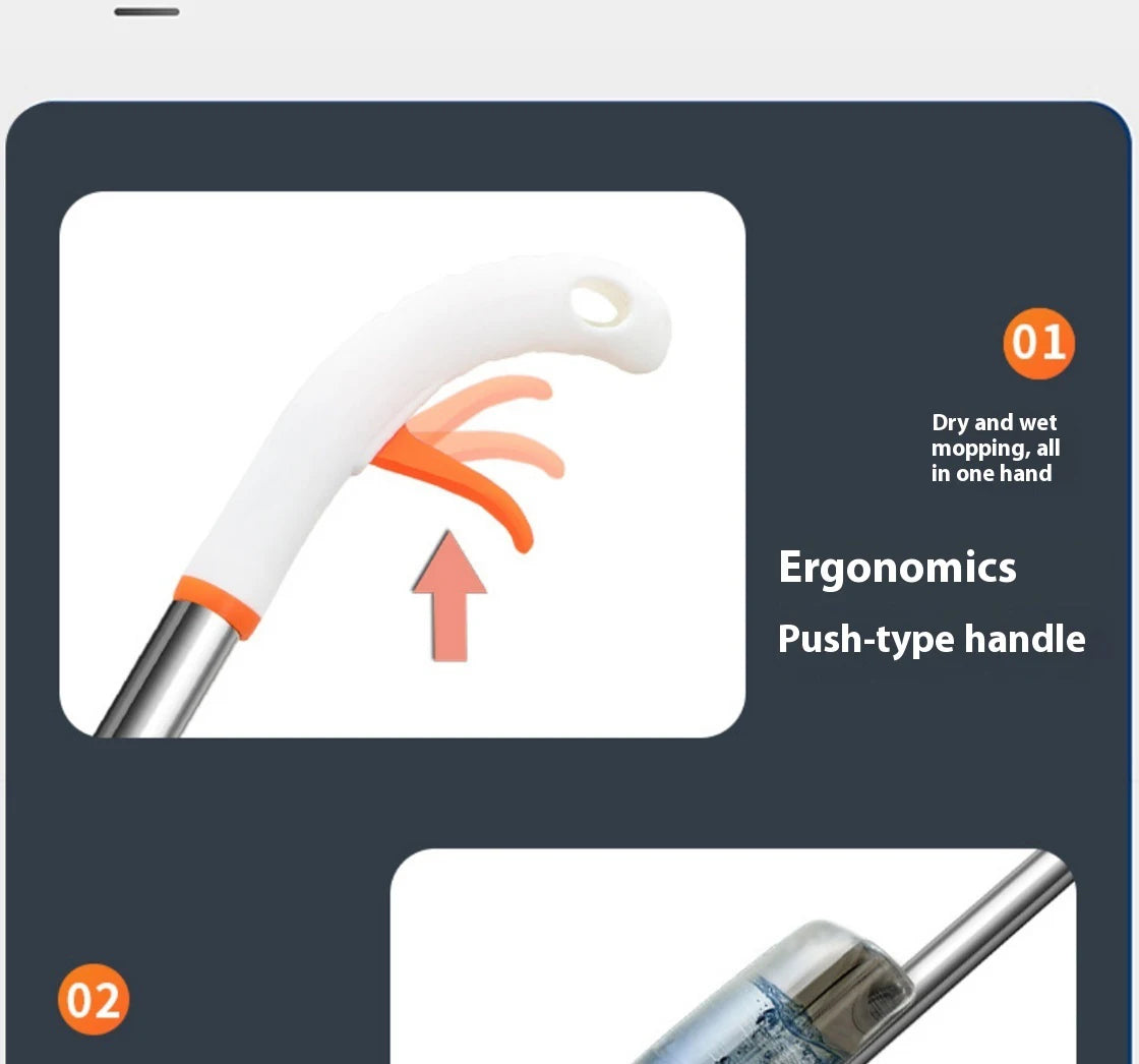 360° Rotating Water Spray Mop with Refillable Bottle and Washable Microfiber Pads for All Floor Types