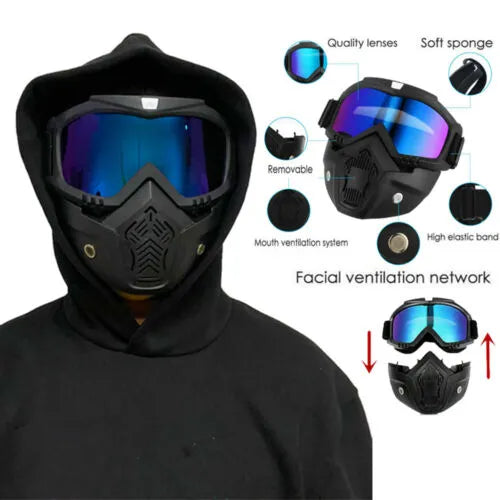 High Quality Bike Face Helmet Mask & Goggles  Ultimate Protection & Comfort
