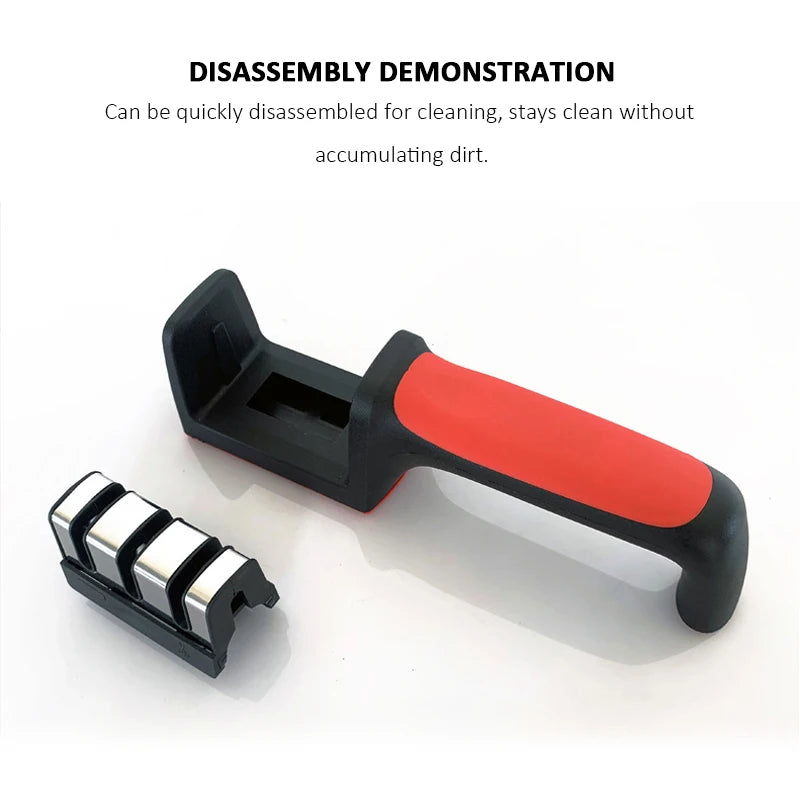 Kitchenly 3-in-1 Professional Knife Sharpener  4-Stage Stainless Steel Sharpening Tool with Soft Handle for All Knives