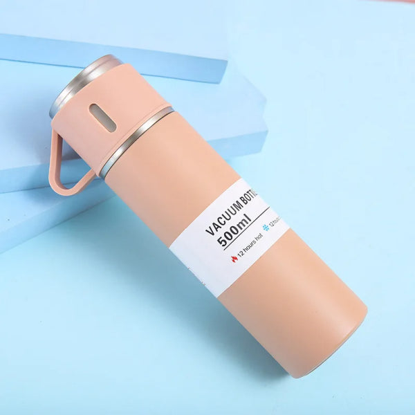 Stainless Steel Vacuum Flask 500ml  Hot & Cold Insulated Bottle for Travel, Office, Gym & Outdoor Use