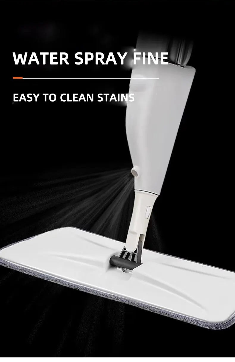 360° Rotating Water Spray Mop with Refillable Bottle and Washable Microfiber Pads for All Floor Types