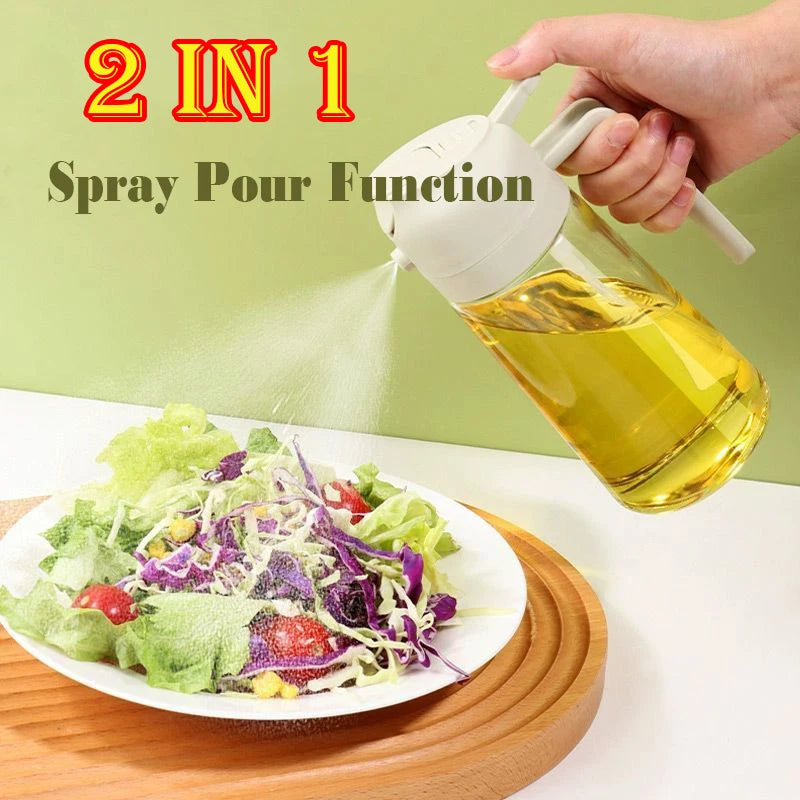 2-in-1 Oil Sprayer and Olive Oil Dispenser  Lightproof Cooking Spray Bottle for Salads, Baking, and Barbecue Tools