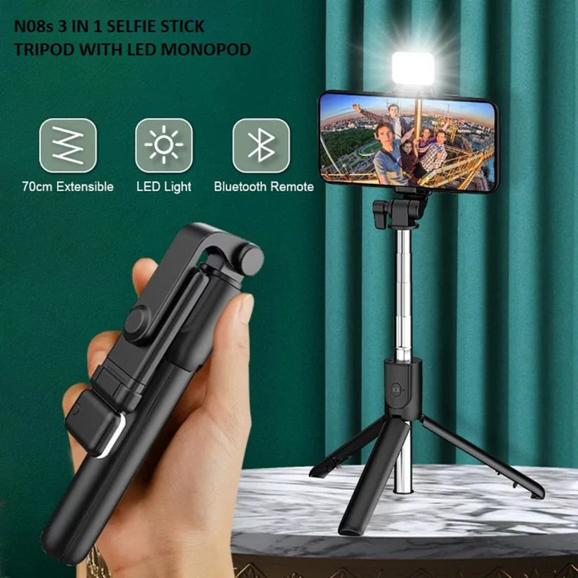 Bluetooth Selfie Stick with Tripod & Wireless Remote  Perfect for Solo & Group Shots