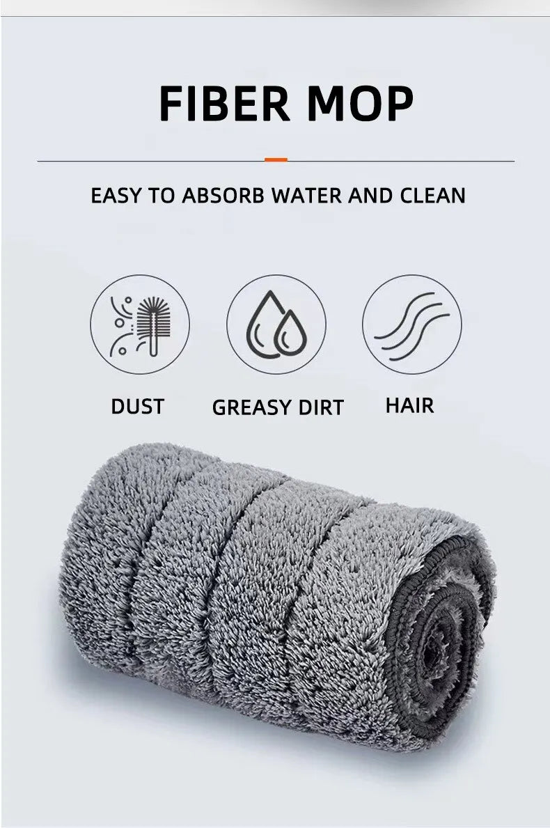 360° Rotating Water Spray Mop with Refillable Bottle and Washable Microfiber Pads for All Floor Types