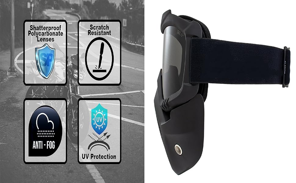 High Quality Bike Face Helmet Mask & Goggles  Ultimate Protection & Comfort