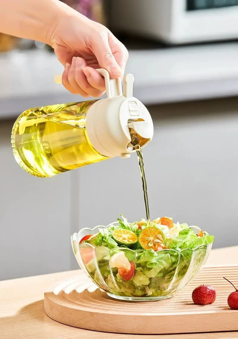 2-in-1 Oil Sprayer and Olive Oil Dispenser  Lightproof Cooking Spray Bottle for Salads, Baking, and Barbecue Tools