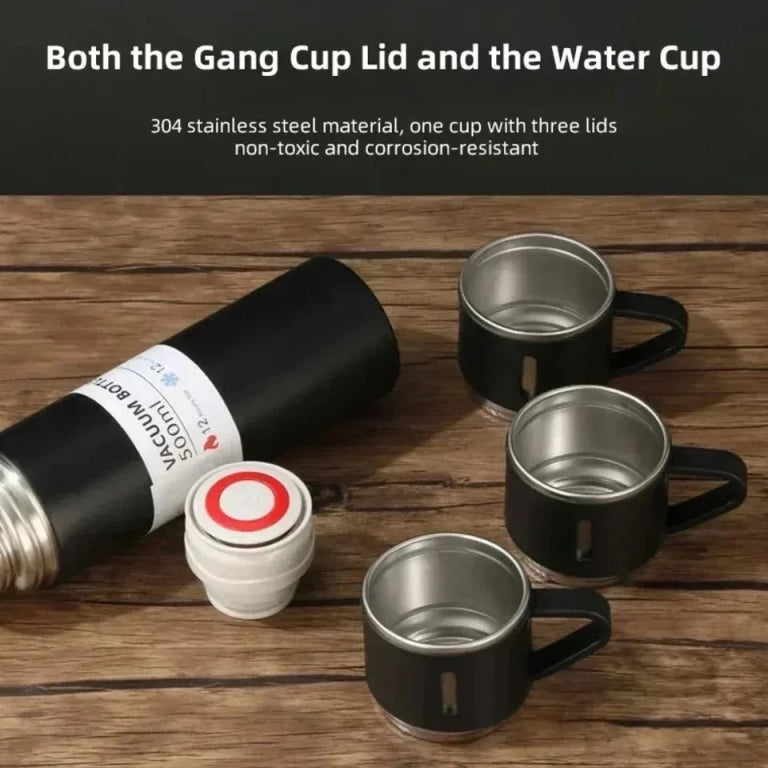Stainless Steel Vacuum Flask 500ml  Hot & Cold Insulated Bottle for Travel, Office, Gym & Outdoor Use