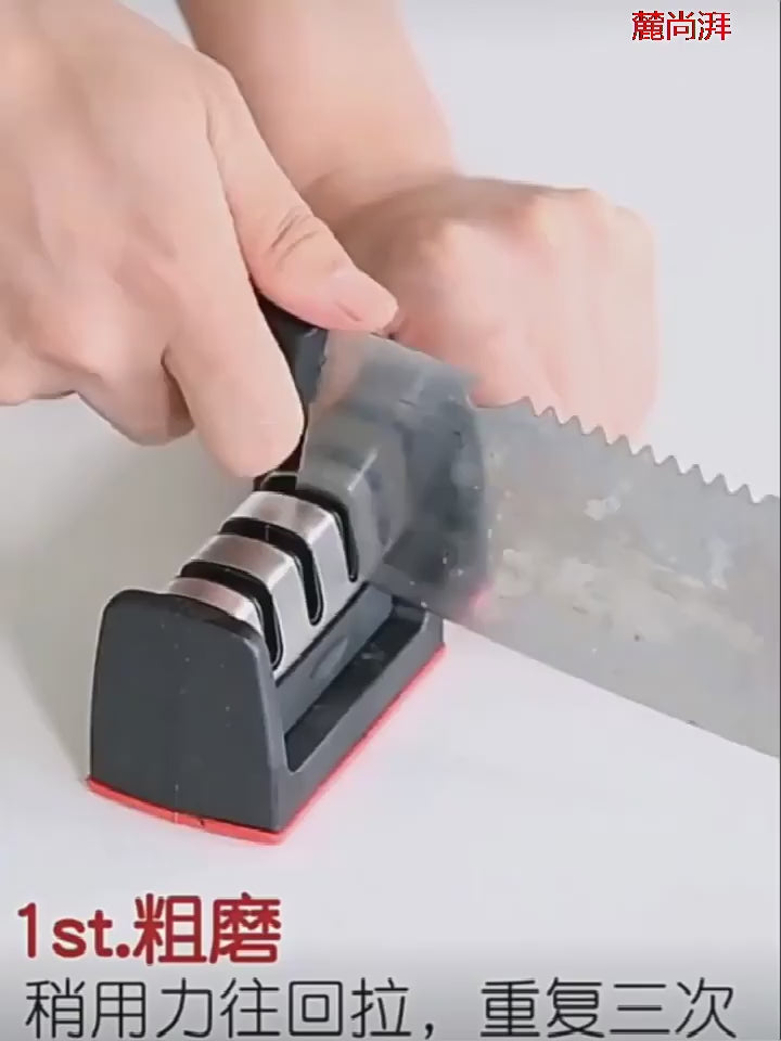 Kitchenly 3-in-1 Professional Knife Sharpener  4-Stage Stainless Steel Sharpening Tool with Soft Handle for All Knives